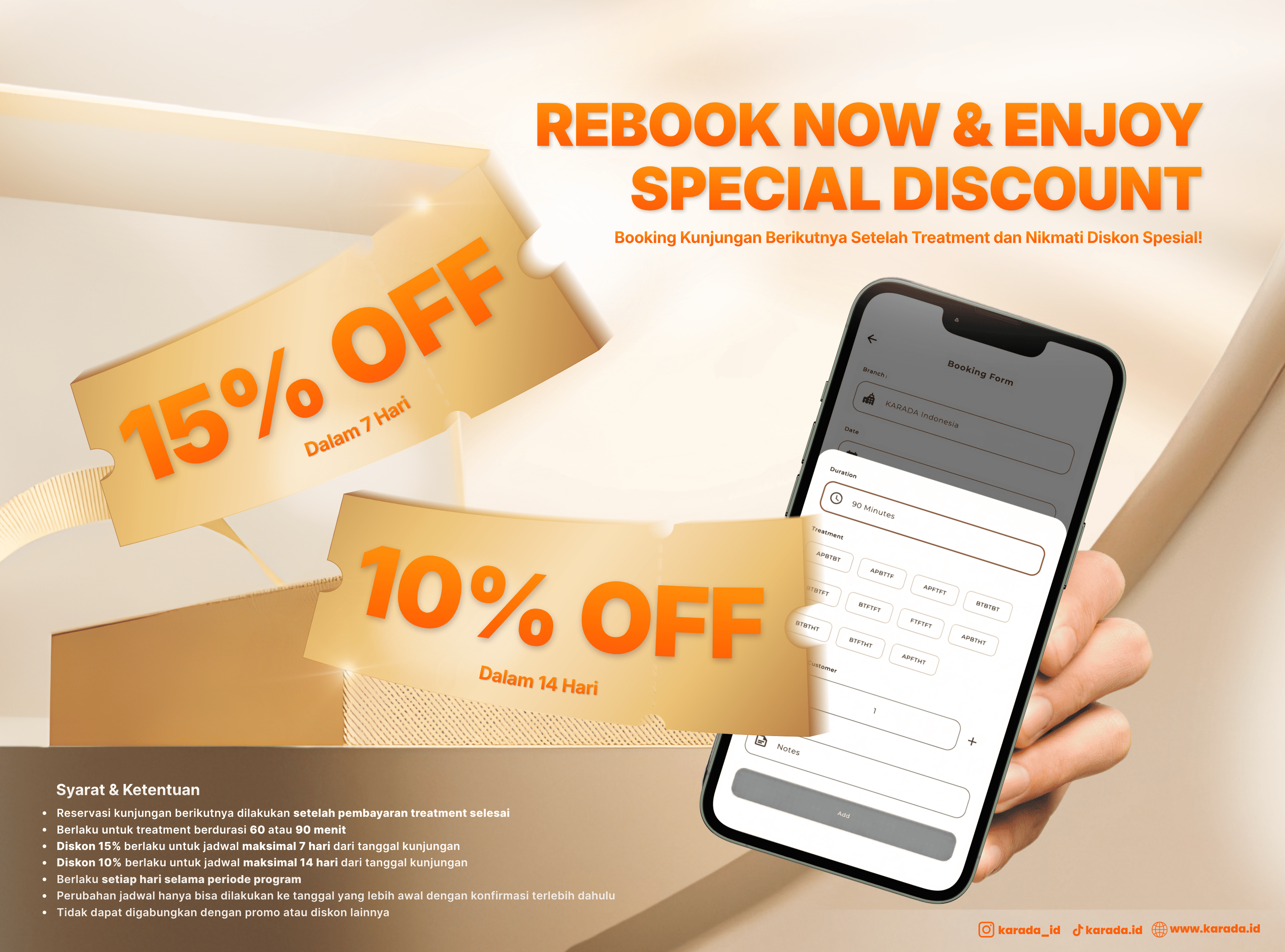 Poster KARADA Rebook Now Special Discount